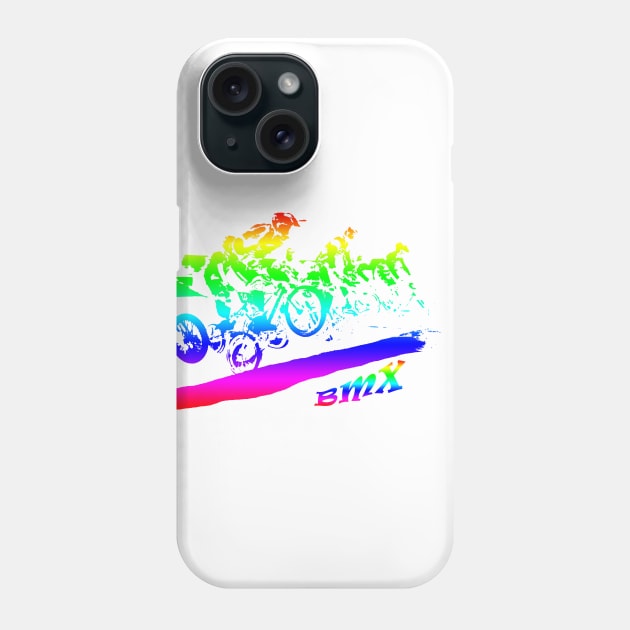 bmx neon racing silhouette Phone Case by rickylabellevie