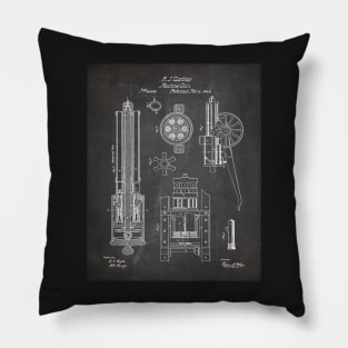 Gatling Machine Gun Patent - Gun Lover Gun Shop Art - Black Chalkboard Pillow