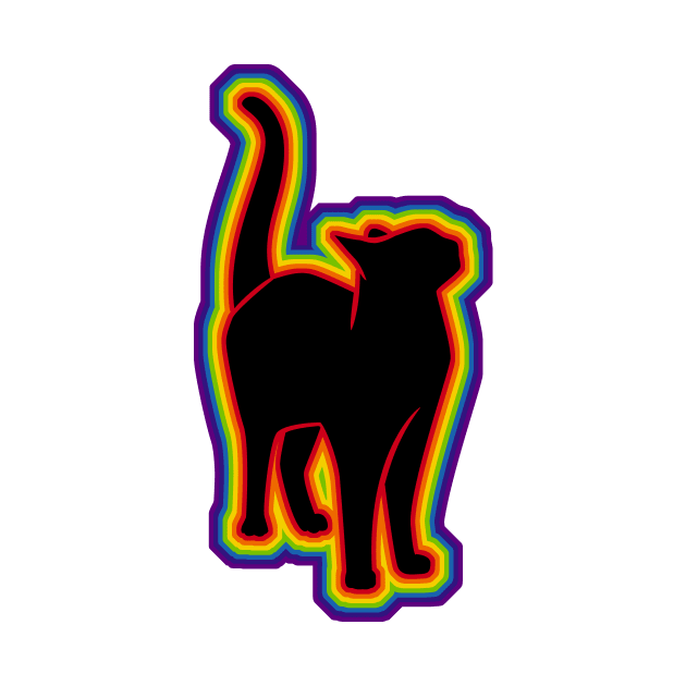 LGBTQ+ rainbow CAT silhouette by Arteria6e9Vena