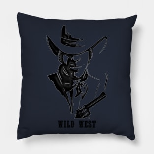 Western Era - Wild West Cowboy and Revolver Pillow