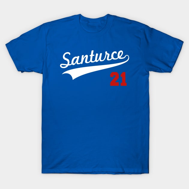 Santurce 21 Roberto Clemente Puerto Rico White T-shirt Blue 