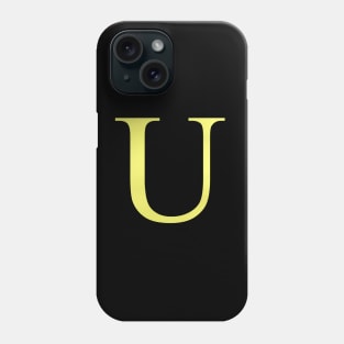 The Letter U in Shadowed Gold Phone Case