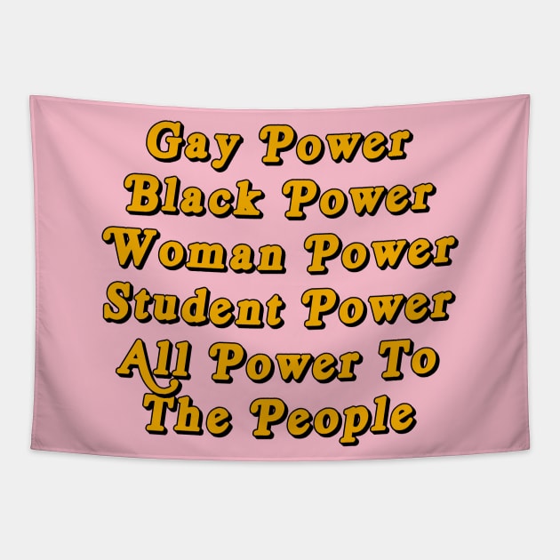 Retro 60s Protest Poster - Power to the people Tapestry by ProjectBlue