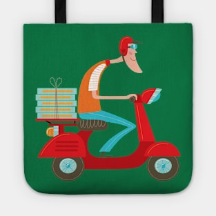 Pizza Delivery Scooter Boy Tote