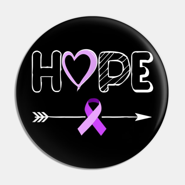 Hope Purple Ribbon Pancreatic cancer Awareness Month Pin by LiFilimon