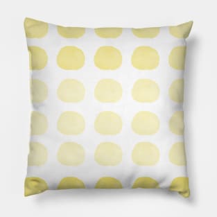 Yellow Gold Watercolor Cute Happy Polka Dots Art Pillow