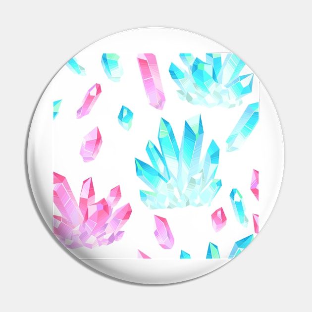 Pink & Turquoise Crystals Pin by NewburyBoutique