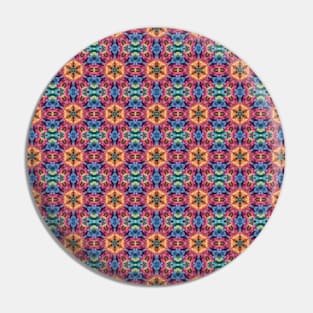 Kaleidoscope Textile Pattern Pin