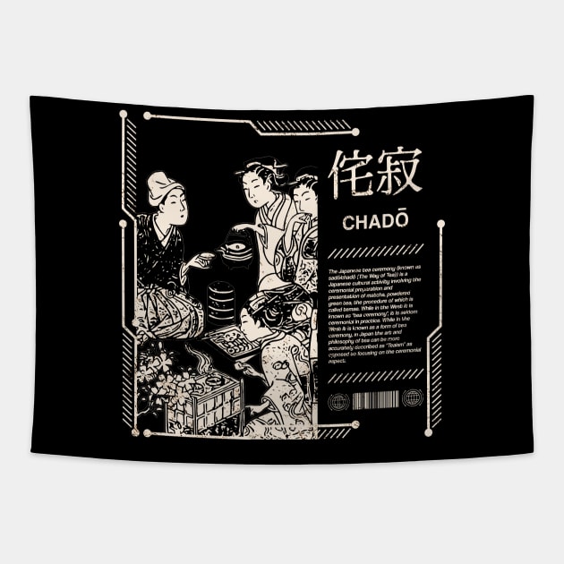 Zen Japanese Tea Ceremony Chado Meaning Kanji Characters 647 Tapestry by dvongart