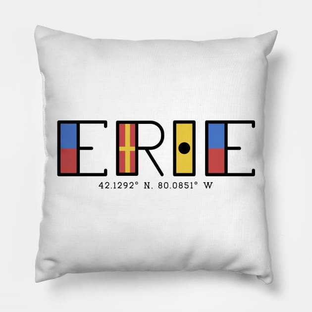 Erie Flag Font Pillow by mbloomstine