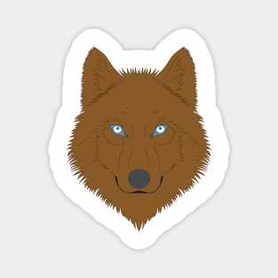 Brown wild wolf Magnet