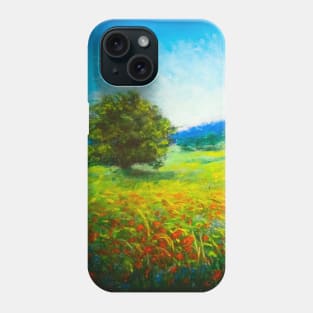 Pastel painting - Poppy field Phone Case