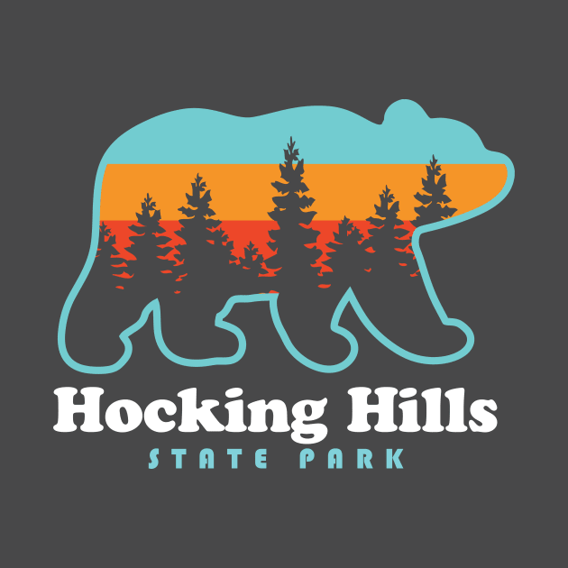 Hocking Hills State Park Ohio Bear by PodDesignShop