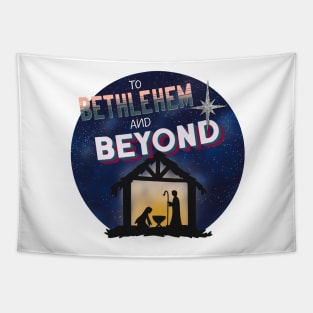 To Bethlehem and Beyond Nativity Design, Christmas Puns Tapestry