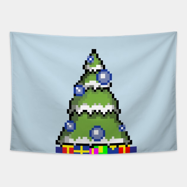 Christmas tree pixel Tapestry by BorzK