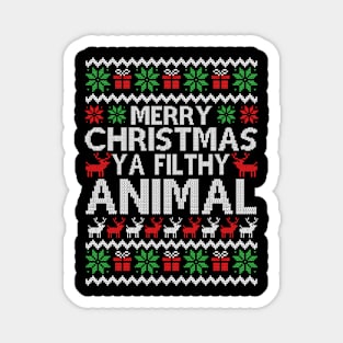 merry christmas ya filthy animal Magnet