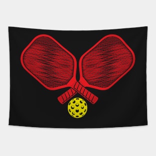 Pickleball Crossed Paddles & Ball No Text Shirt Tapestry