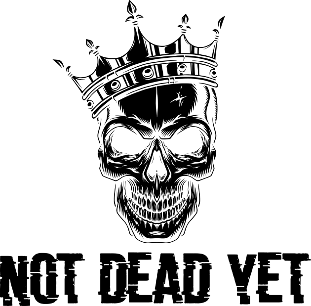 not dead yet skeleton whit crown Kids T-Shirt by yassinnox