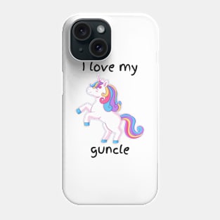 I love my guncle unicorn Phone Case