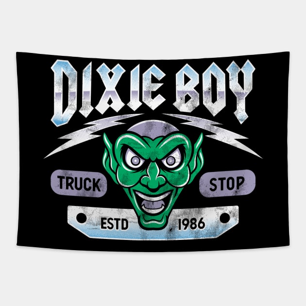 Dixie Boy Truck Stop - WITH BACK PRINT - Vintage Horror Tapestry by Nemons