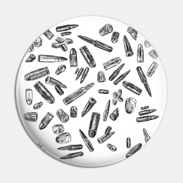 Bullet Pattern Black and White Pin by Greydn