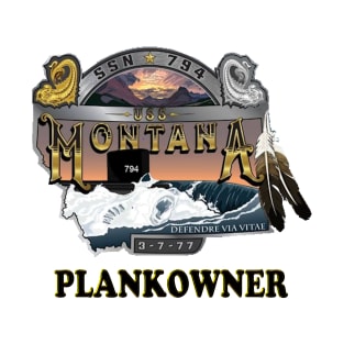 USS Montana SSN 794 Plankowner Crest T-Shirt