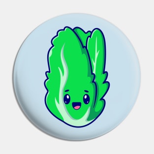 Cute Lettuce Smile Cartoon Pin