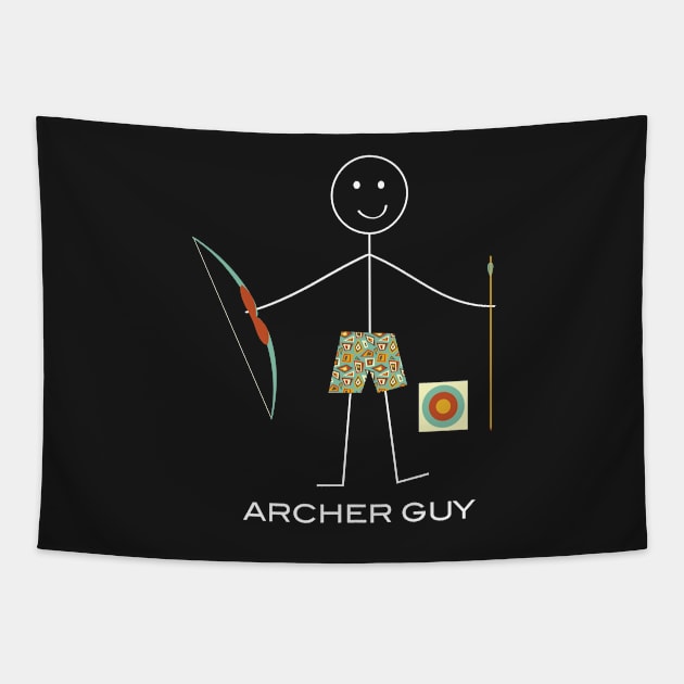 Funny Mens Archery Design Tapestry by whyitsme