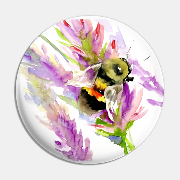 Bee and Flowers Pin by surenart