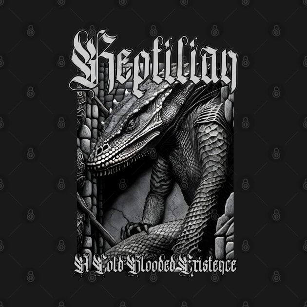 Reptilian...A Cold Blooded Existence (Version 2) by Silent Strega Streetwear