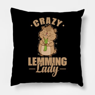 Crazy Lemming Lady Rodent Pillow