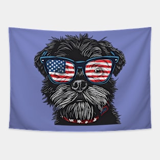 American 4th July Dog Tapestry