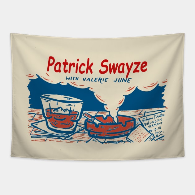 Patrick Swayze Vintage Tapestry by Animal Paper Art