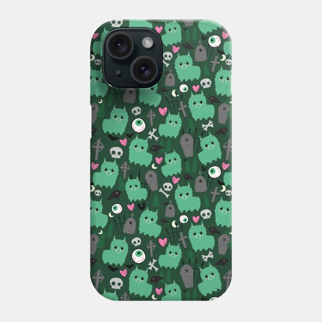 Zombie Llama Graveyard Phone Case by UniFox