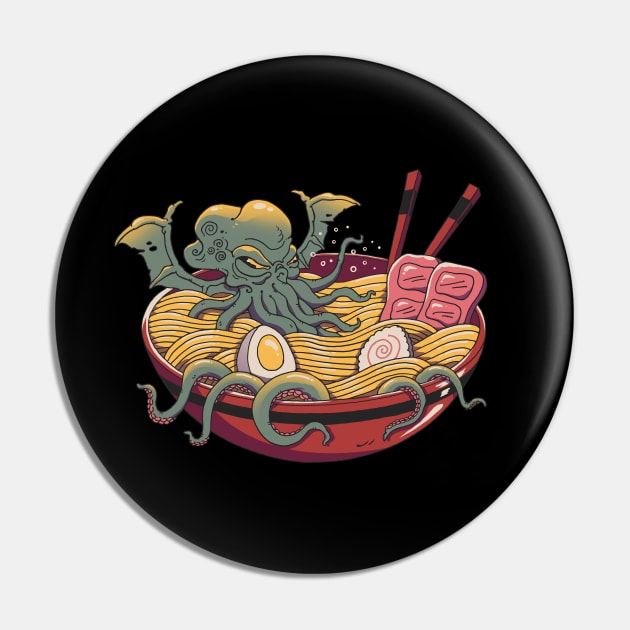 Ramen Cthulhu Pin by Vincent Trinidad Art