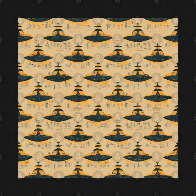 Alien hieroglyphs seamless pattern by Riverside-Moon