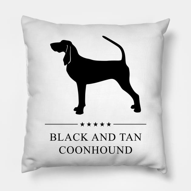 Black and Tan Coonhound Black Silhouette Pillow by millersye