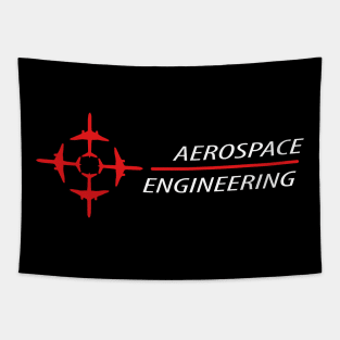 Aerospace engineering text, aircraft engineer logo Tapestry