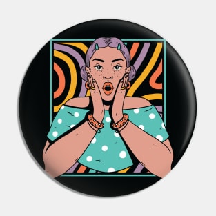 Chisme Queen Pop Art Portrait of Young Woman KH Pin