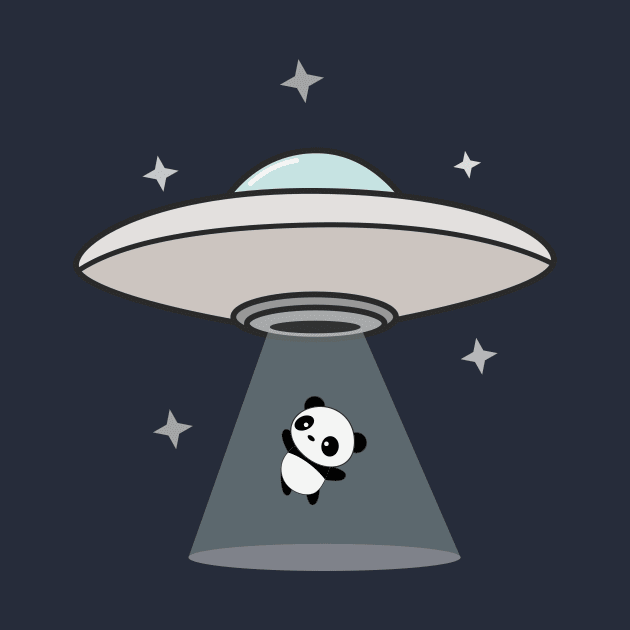 Cute Panda UFO T-Shirt by happinessinatee