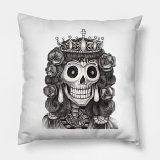 Female skeleton fashion model. Pillow