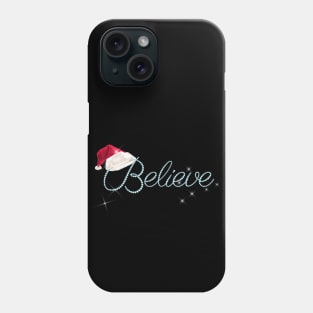 Pretty BELIEVE with Santa Hat Holiday Christmas Phone Case