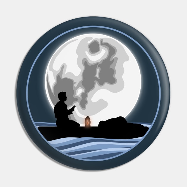 Cowboy Under the Moon (Joe Versus the Volcano) Pin by PlaidDesign