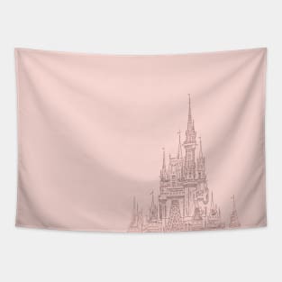 Rose Gold Magic Castle Carving Tapestry