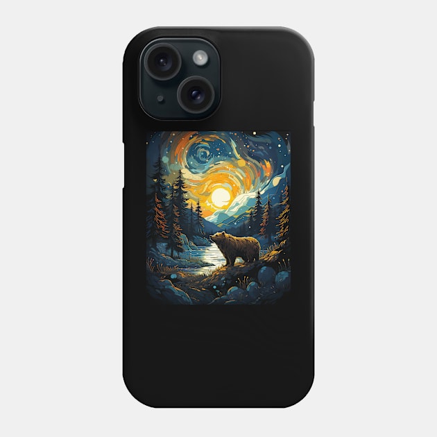 Sun Valley Idaho Bear Starry Night Phone Case by Spit in my face PODCAST