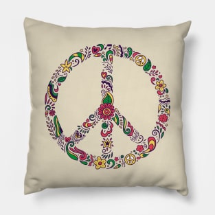 Floral Peace Sign Pillow