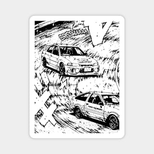 JDM Japanese Drift Racer Drifting Car Anime Manga Eurobeat Intensifies Aesthetic Magnet