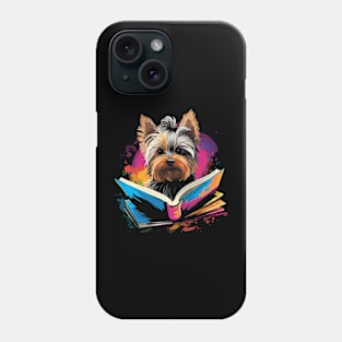 Yorkshire Terrier Reads Book Phone Case