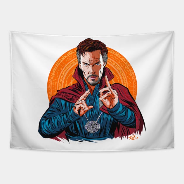 Benedict Cumberbatch - An illustration by Paul Cemmick Tapestry by PLAYDIGITAL2020