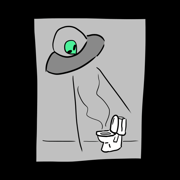 UFO abducting toilet by Alien-thang
